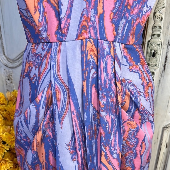 Chelsea . 28 Vibrant Swirl Maxi Spaghetti Strap Wasted 
Dress - Picture 5 of 11